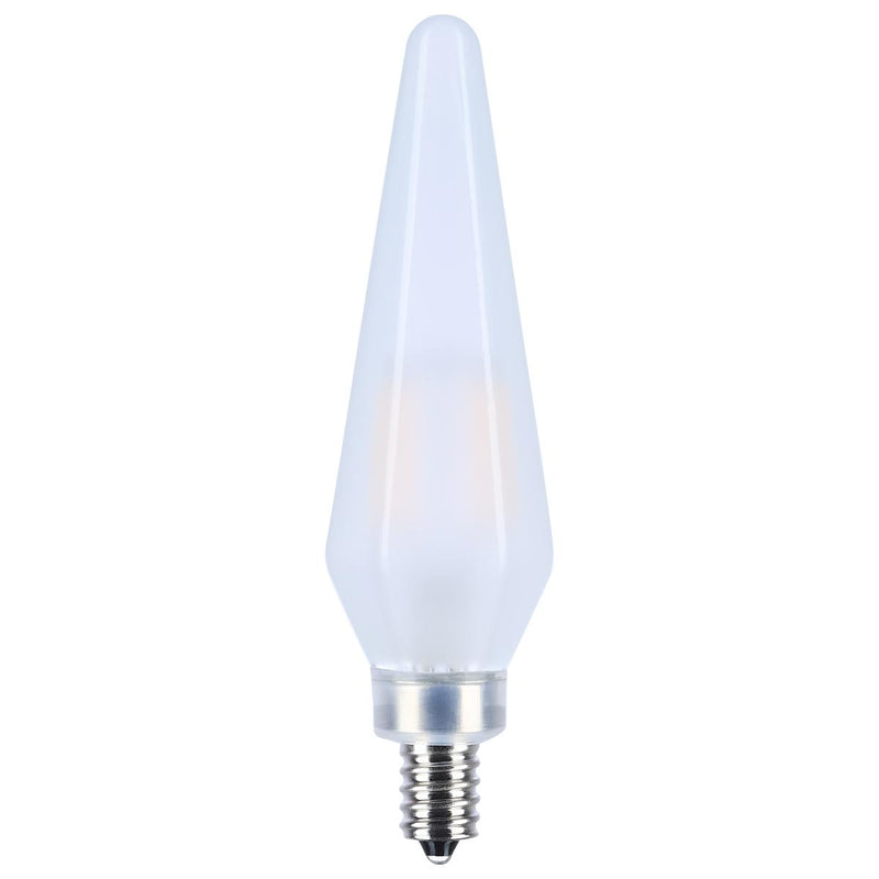 Satco 2 Watt Frosted Prismatic HX11 Chandelier Light Bulb 2700K   