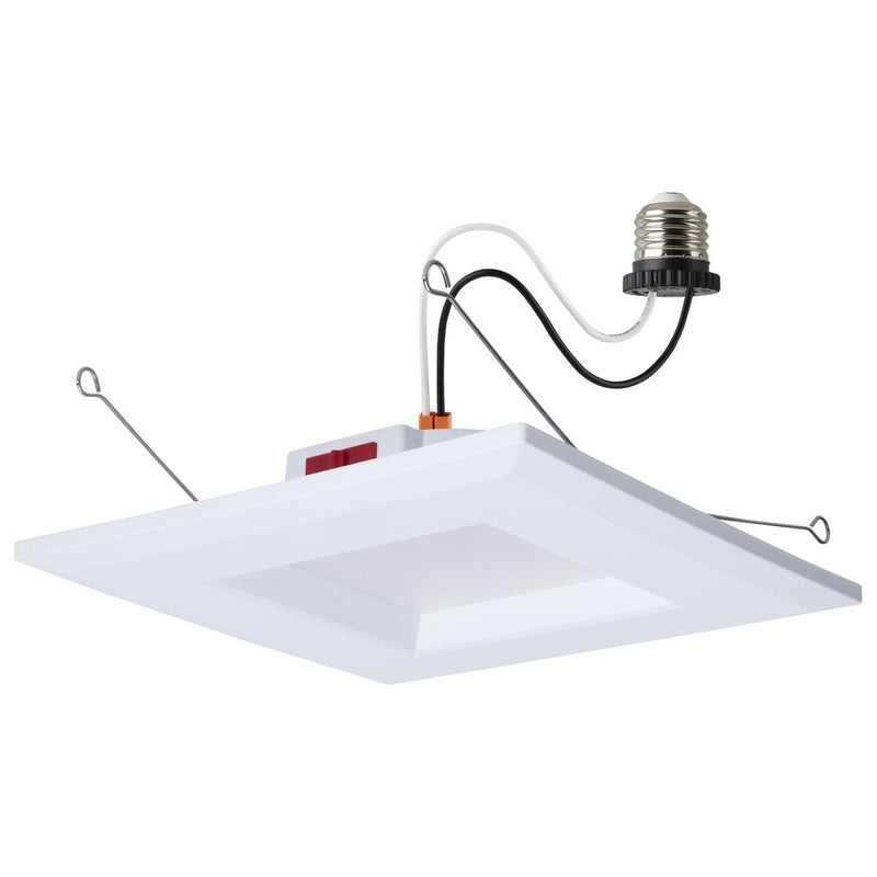 Satco 5/6 Inch 10 Watt Square LED Smooth Baffle Downlight 2700/3000/3500/4000/5000K