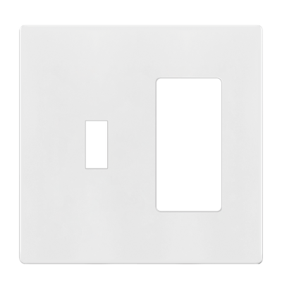 Enerlites Screwless Decorator GFCI and Toggle Two Gang Wall Plate White  