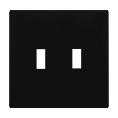 Enerlites Screwless Toggle Two Gang Wall Plate Black  