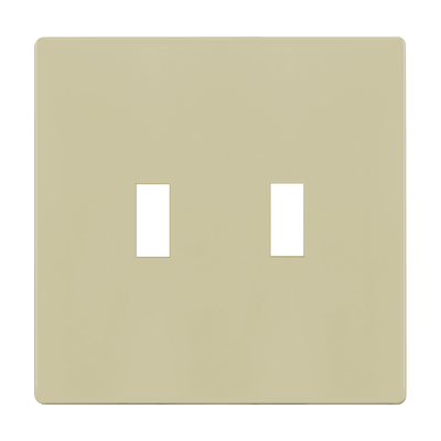 Enerlites Screwless Toggle Two Gang Wall Plate Ivory  