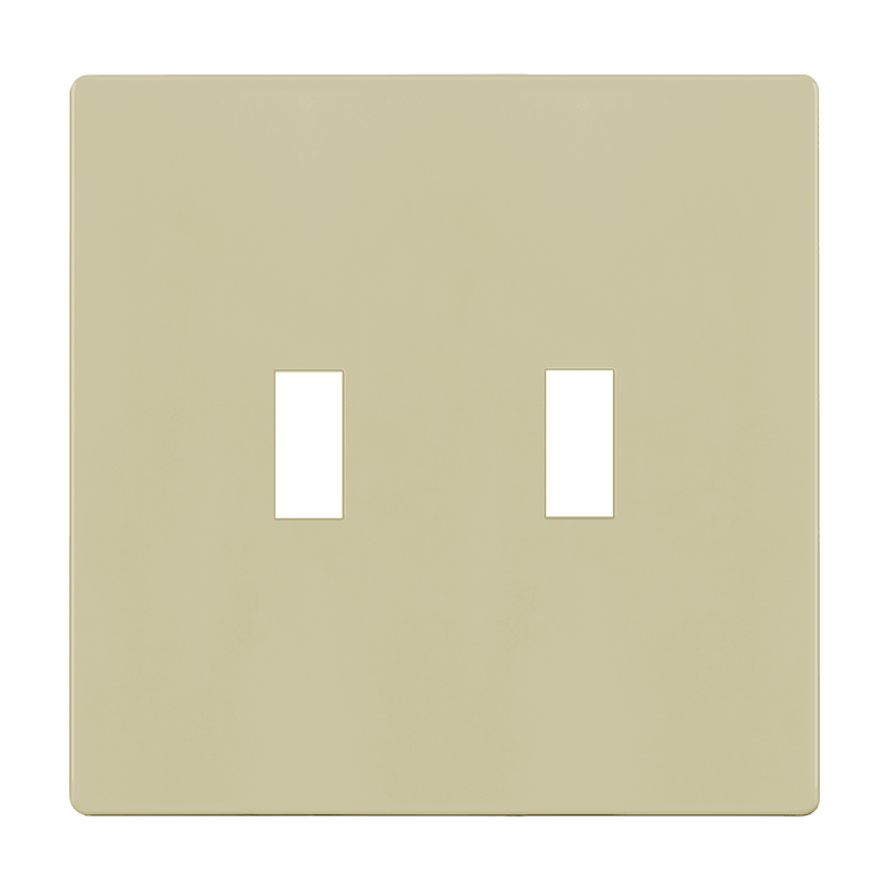 Enerlites Screwless Toggle Two Gang Wall Plate Ivory  