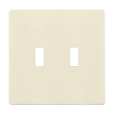 Enerlites Screwless Toggle Two Gang Wall Plate Light Almond  