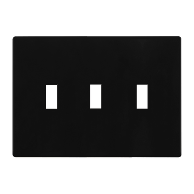 Enerlites Screwless Toggle Three Gang Wall Plate Black  