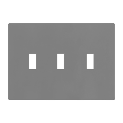 Enerlites Screwless Toggle Three Gang Wall Plate Gray  