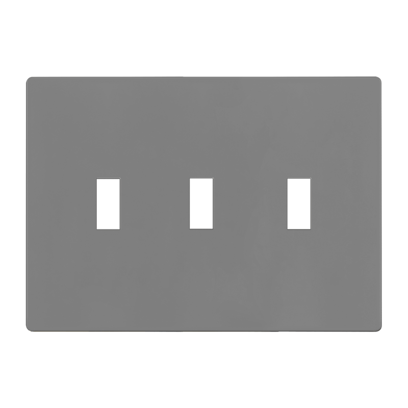 Enerlites Screwless Toggle Three Gang Wall Plate Gray  