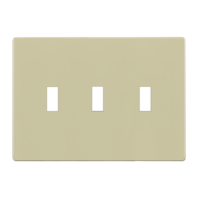 Enerlites Screwless Toggle Three Gang Wall Plate Ivory  