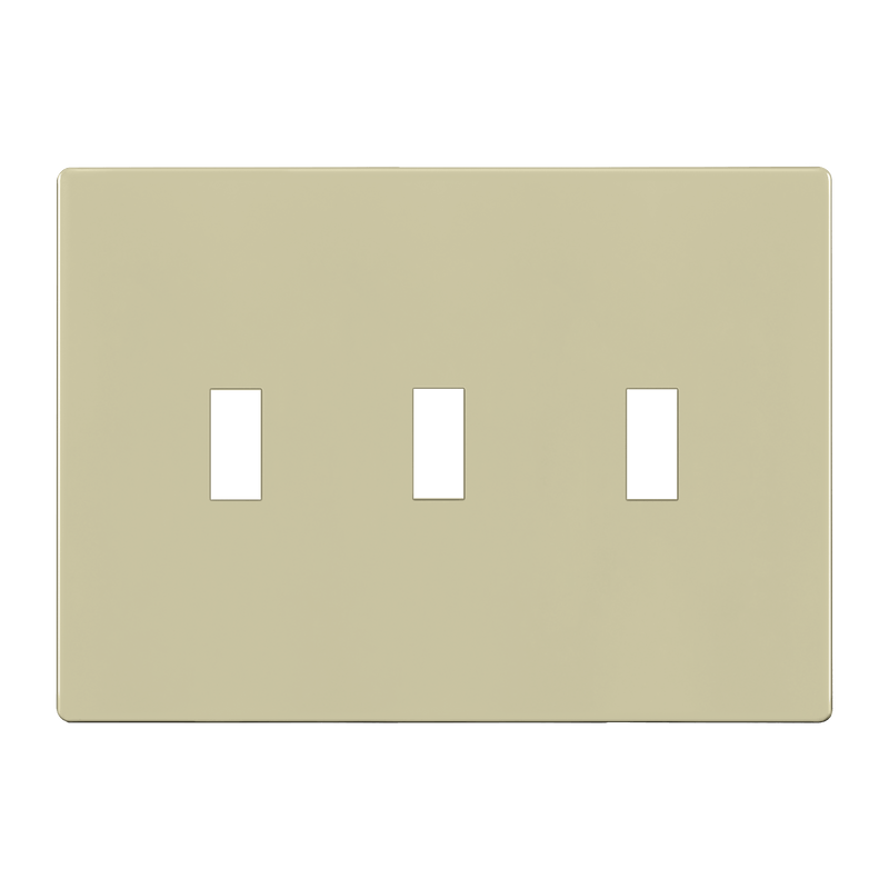 Enerlites Screwless Toggle Three Gang Wall Plate Ivory  