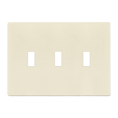 Enerlites Screwless Toggle Three Gang Wall Plate Light Almond  