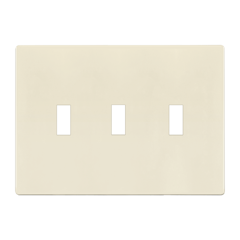 Enerlites Screwless Toggle Three Gang Wall Plate Light Almond  