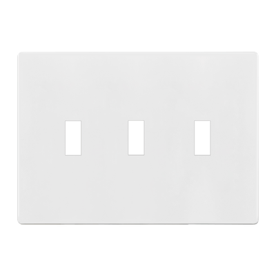 Enerlites Screwless Toggle Three Gang Wall Plate White  