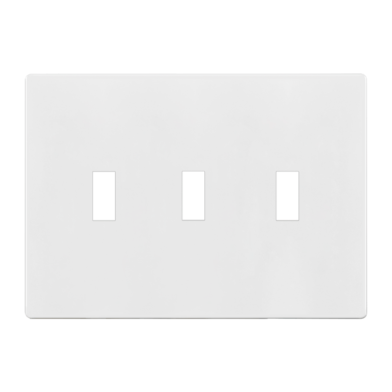 Enerlites Screwless Toggle Three Gang Wall Plate White  