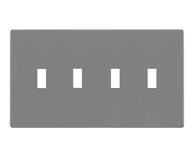 Enerlites Screwless Toggle Four Gang Wall Plate Gray  