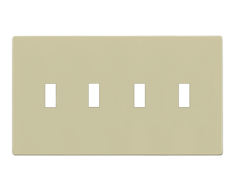 Enerlites Screwless Toggle Four Gang Wall Plate Ivory  