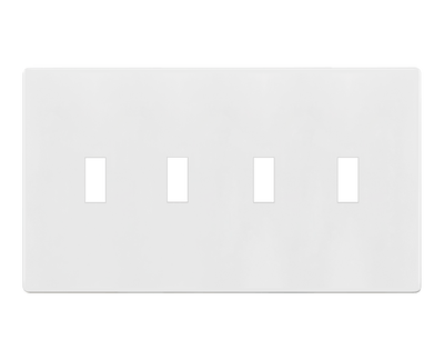 Enerlites Screwless Toggle Four Gang Wall Plate White  