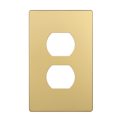 Enerlites Screwless Duplex Receptacle One Gang Wall Plate Gold  