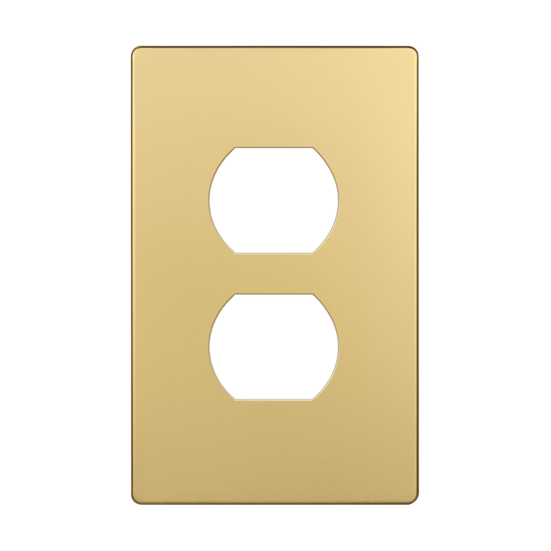 Enerlites Screwless Duplex Receptacle One Gang Wall Plate Gold  