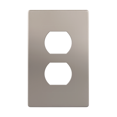 Enerlites Screwless Duplex Receptacle One Gang Wall Plate Nickel  