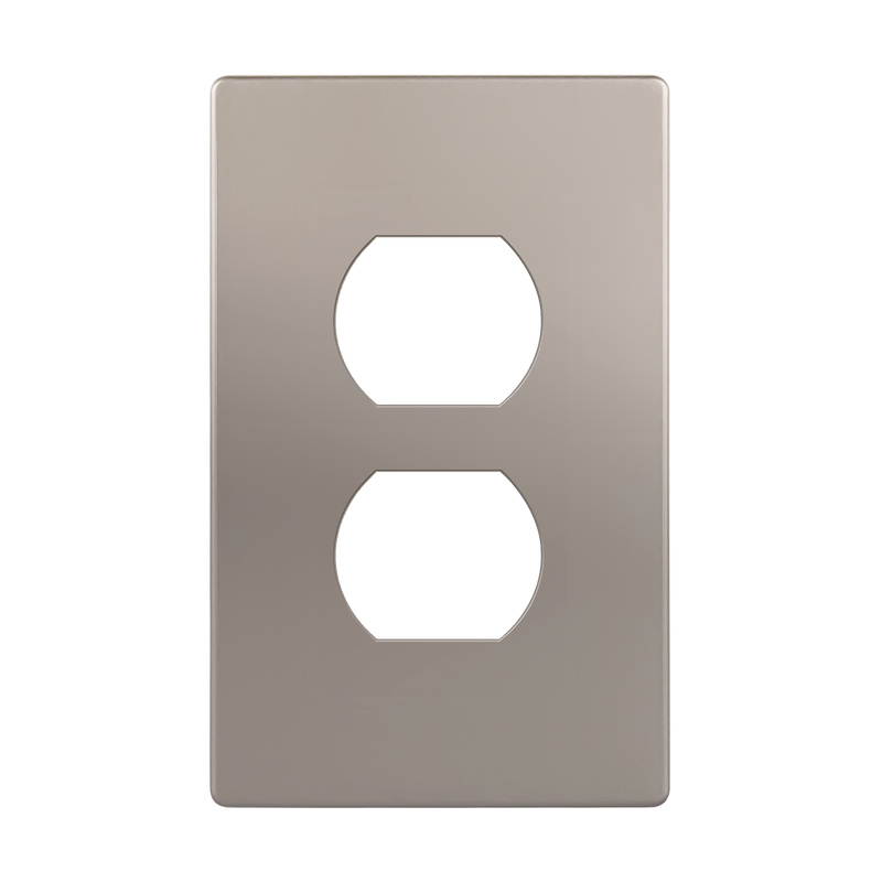 Enerlites Screwless Duplex Receptacle One Gang Wall Plate Nickel  