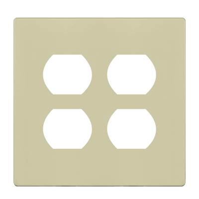 Enerlites Screwless Duplex Receptacle Two Gang Wall Plate Ivory  
