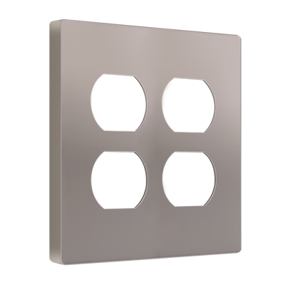 Enerlites Screwless Duplex Receptacle Two Gang Wall Plate Nickel  