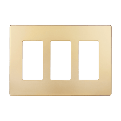 Enerlites Screwless Decorator GFCI Three Gang Wall Plate Gold  