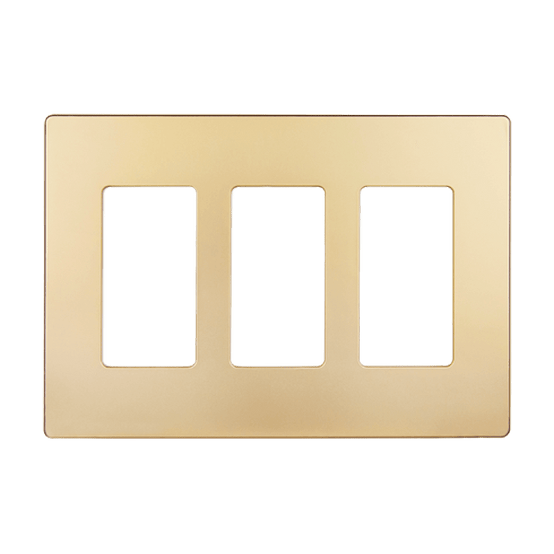 Enerlites Screwless Decorator GFCI Three Gang Wall Plate Gold  