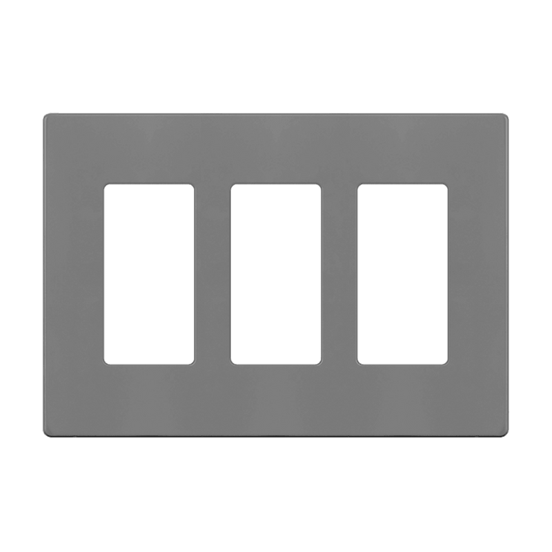 Enerlites Screwless Decorator GFCI Three Gang Wall Plate Gray  