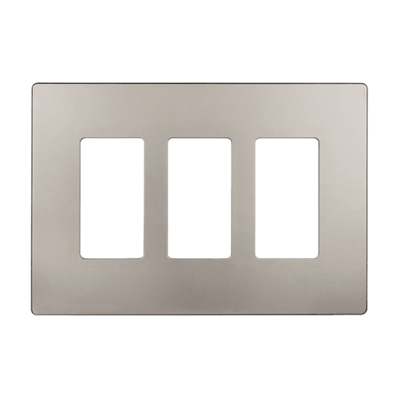 Enerlites Screwless Decorator GFCI Three Gang Wall Plate Nickel  