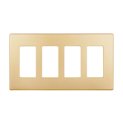 Enerlites Screwless Decorator GFCI Four Gang Wall Plate Gold  