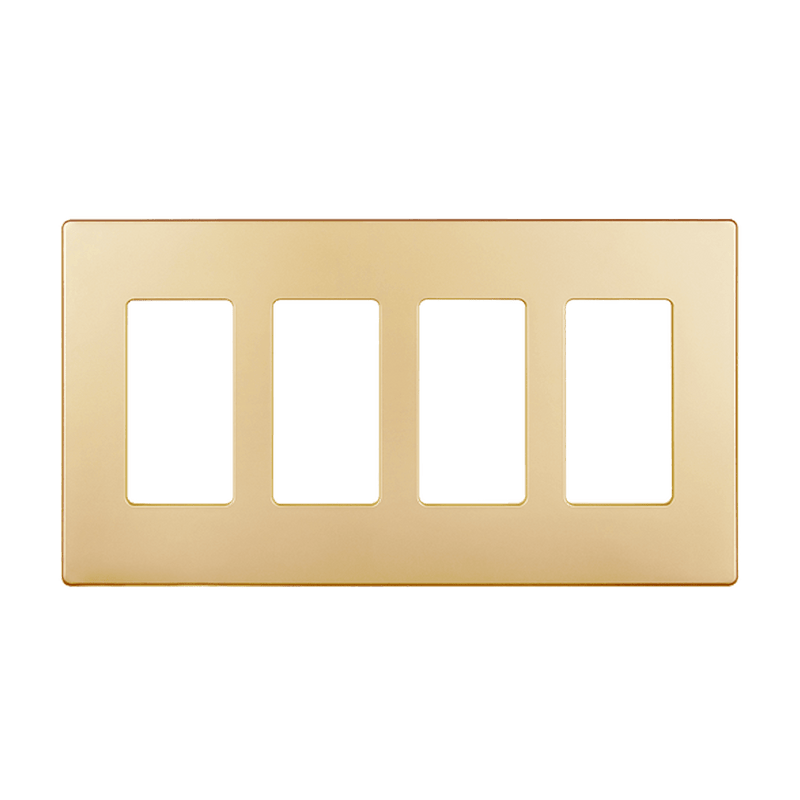 Enerlites Screwless Decorator GFCI Four Gang Wall Plate Gold  