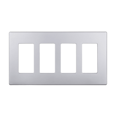 Enerlites Screwless Decorator GFCI Four Gang Wall Plate Silver  