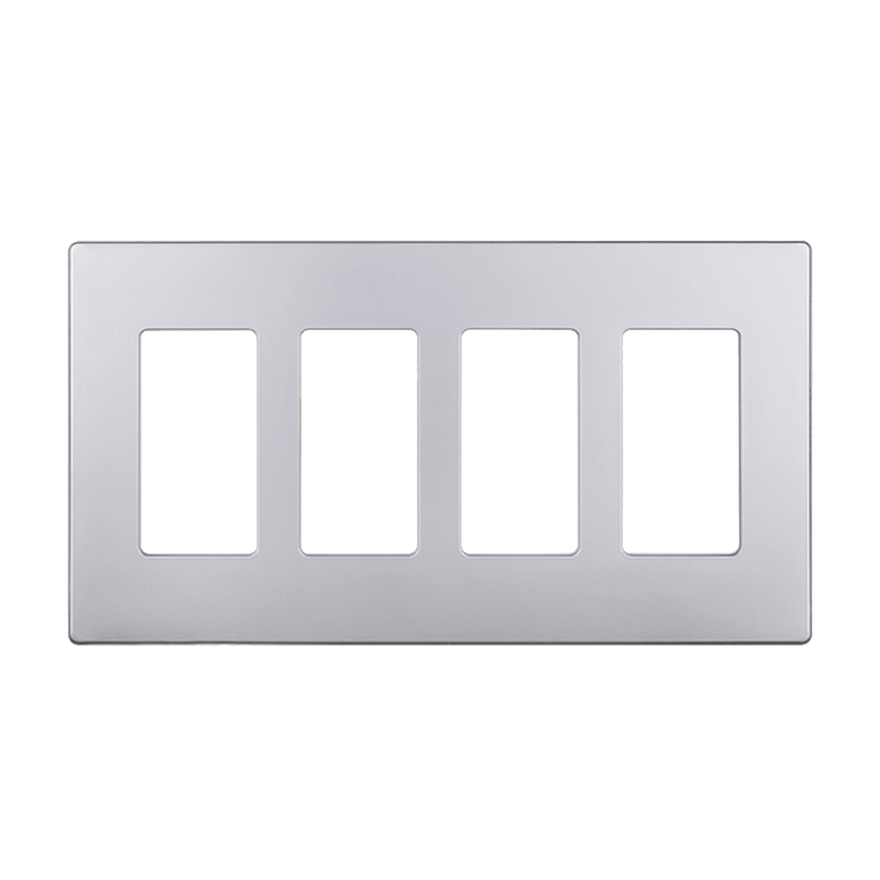 Enerlites Screwless Decorator GFCI Four Gang Wall Plate Silver  