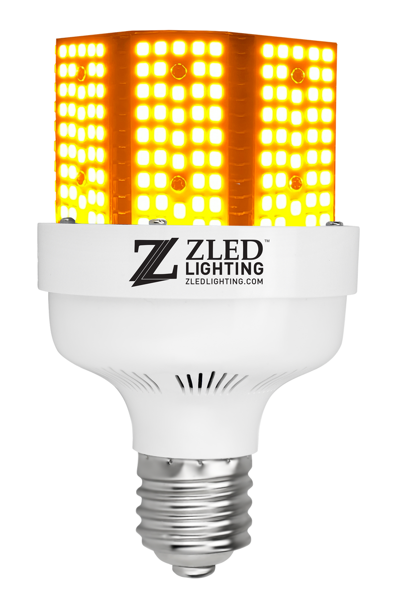 ZLED Lighting 40/50/65/85 Watt Mini 100-277V LED EX39 Amber Corn Cob Lamp Amber  