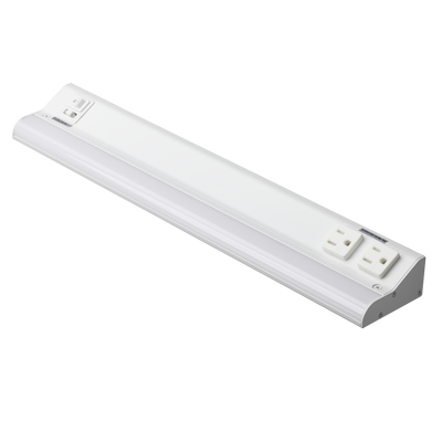 American Lighting 18 Inch 12 Watt Under Cabinet LED Light With Receptacles 2700/3000/3500/4000/5000K Selectable White 