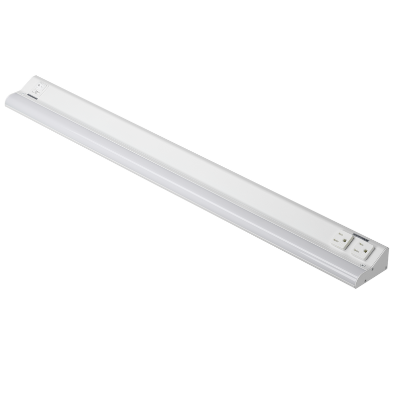 American Lighting 32 Inch 20 Watt Under Cabinet LED Light With Receptacles 2700/3000/3500/4000/5000K Selectable White 