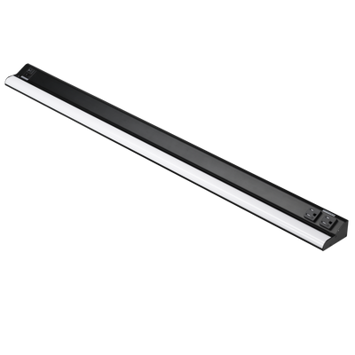 American Lighting 40 Inch 25 Watt Under Cabinet LED Light With Receptacles 2700/3000/3500/4000/5000K Selectable Black 
