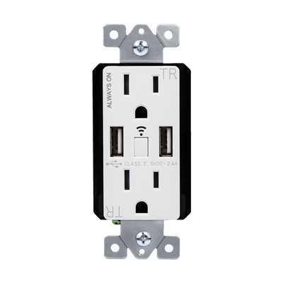 Enerlites WF2UM WiFi 15 Amp Tamper-Resistant Smart Duplex Receptacle With Dual USB Ports   