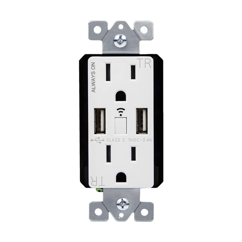 Enerlites WF2UM WiFi 15 Amp Tamper-Resistant Smart Duplex Receptacle With Dual USB Ports   