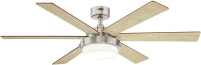 Westinghouse Lighting Alloy II 52 Inch Reversible Six Blade Indoor Ceiling Fan Brushed Nickel Finish With LED Light Kit