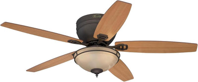 Carolina LED 52 Inch Reversible Five Blade Indoor Ceiling Fan Oil Rubbed Bronze Finish with LED Light Kit