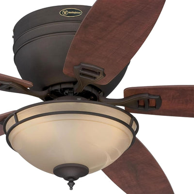 Carolina LED 52 Inch Reversible Five Blade Indoor Ceiling Fan Oil Rubbed Bronze Finish with LED Light Kit