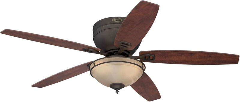 Carolina LED 52 Inch Reversible Five Blade Indoor Ceiling Fan Oil Rubbed Bronze Finish with LED Light Kit