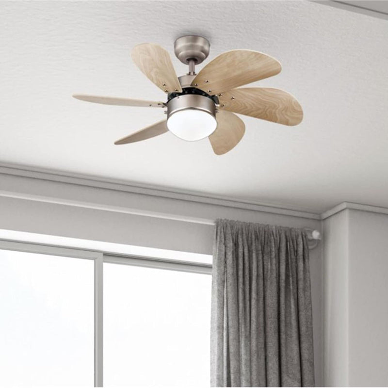 Westinghouse Lighting Turbo Swirl 30 Inch Six Blade Indoor Ceiling Fan With Dimmable LED Light Fixture