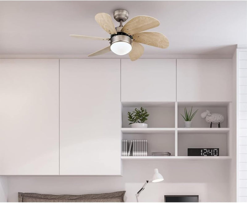 Westinghouse Lighting Turbo Swirl 30 Inch Six Blade Indoor Ceiling Fan With Dimmable LED Light Fixture