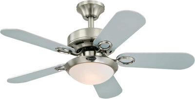 Westinghouse Lighting Cassidy 36 Inch Five Blade Indoor Ceiling Fan Brushed Nickel Finish With Dimmable LED Light Fixture