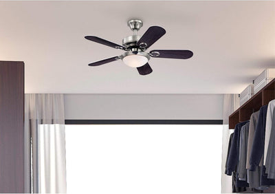 Westinghouse Lighting Cassidy 36 Inch Five Blade Indoor Ceiling Fan Brushed Nickel Finish With Dimmable LED Light Fixture