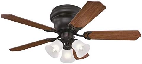 Contempra Trio 42 Inch Five Blade Indoor Ceiling Fan With Dimmable LED Light Fixture