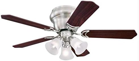 Westinghouse Lighting Contempra Trio 42 Inch Five Blade Indoor Ceiling Fan With Dimmable LED Light Fixture 5 Blades Brushed Nickel