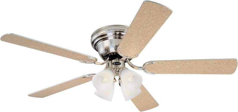 Contempra IV 52 Inch Five Blade Indoor Ceiling Fan With Dimmable LED Light Fixture